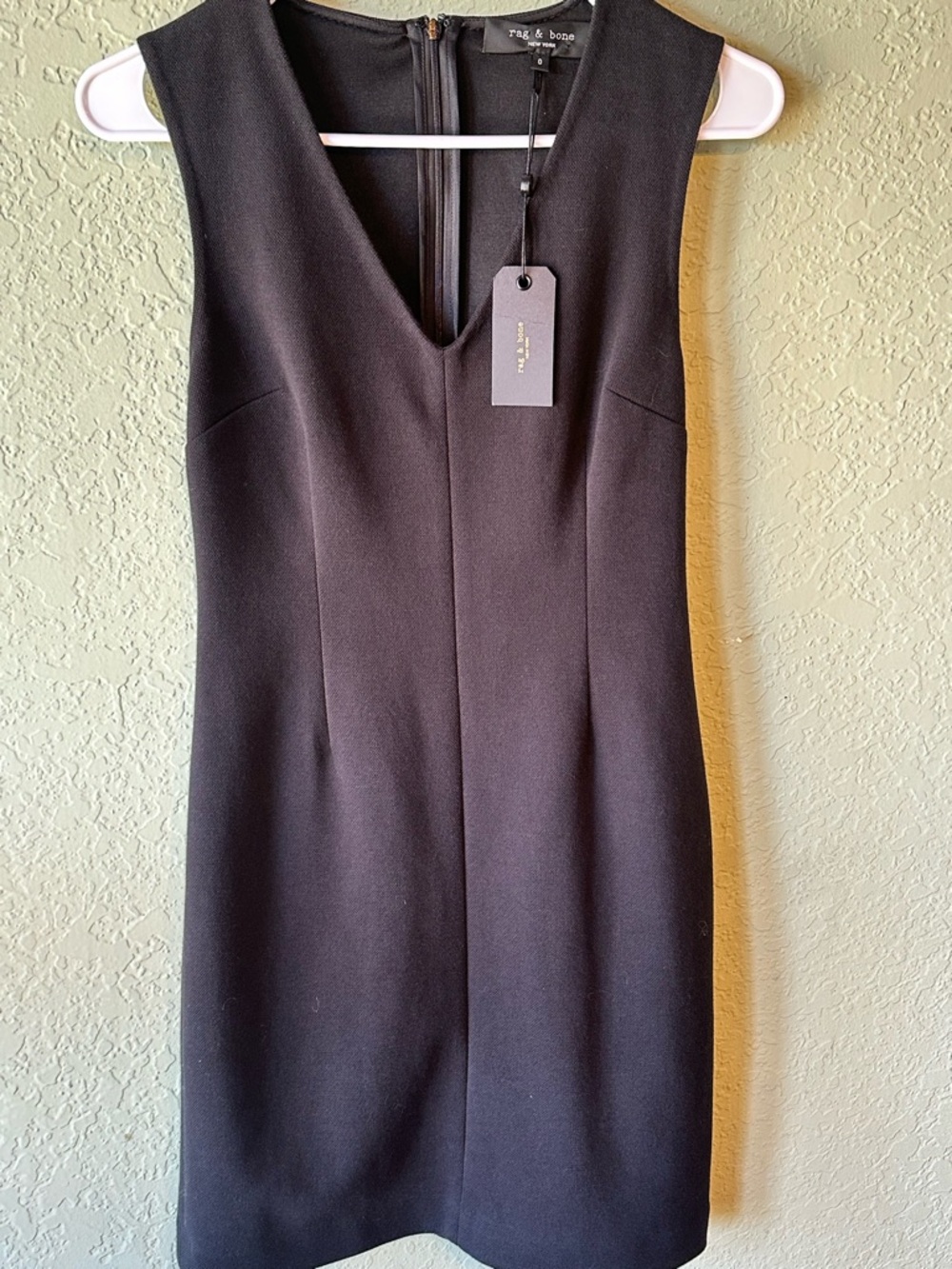 rag & bone Black V-Neck Mini Sheath Dress NWT